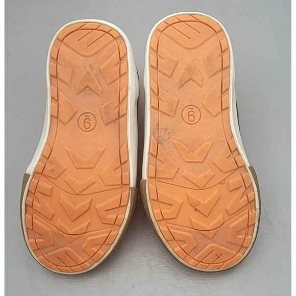 Cat & Jack Boys Boots Size 9 Orange Brown Side Zip Faux Leather - Picture 11 of 13